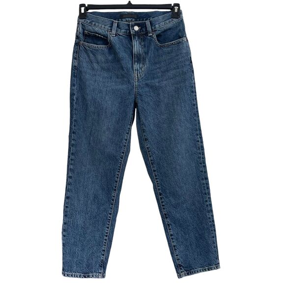 Uniqlo SZ 24 Mom Jeans High-Rise Medium Wash Pockets Zip-Fly Blue Womens - Picture 1 of 9